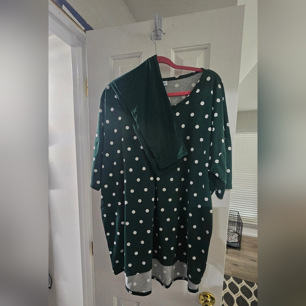 Polkadot Irma & Solid Leggings Set